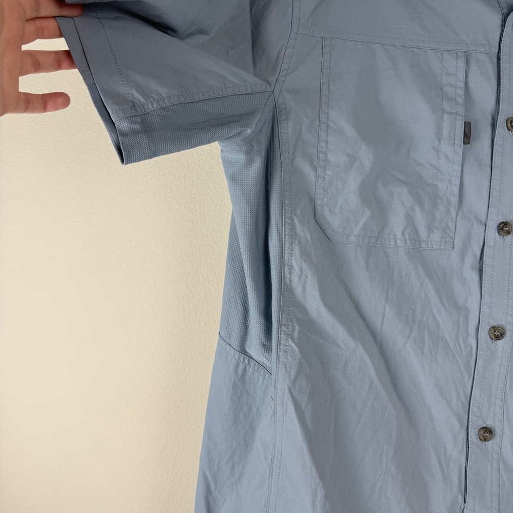 NWT Free Country Mens Acadia Short Sleeve Shirt Size S Blue Cloud Quick Dry - Picture 7 of 9